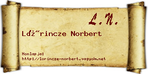 Lőrincze Norbert névjegykártya